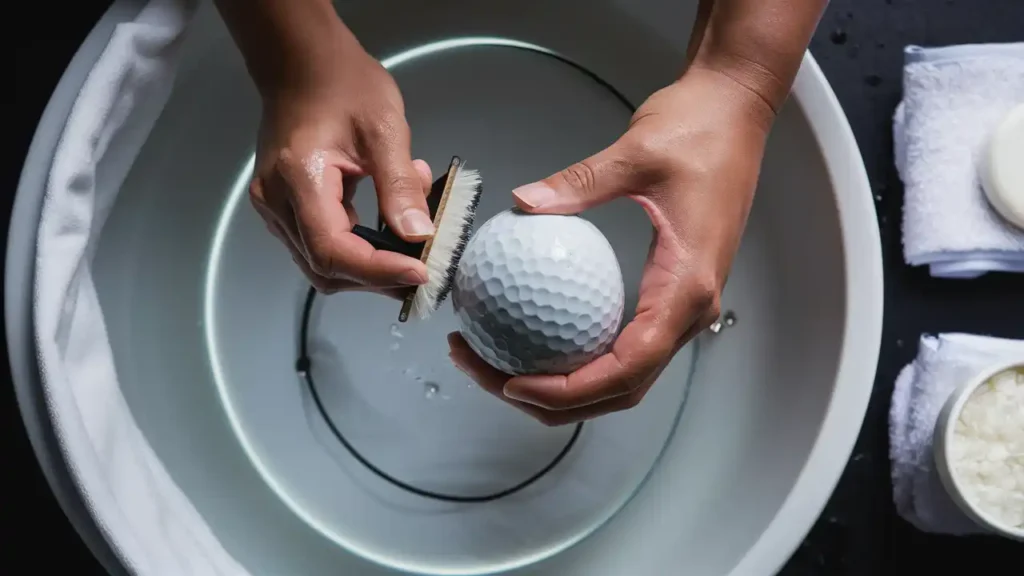 how to clean golf balls with scrub method