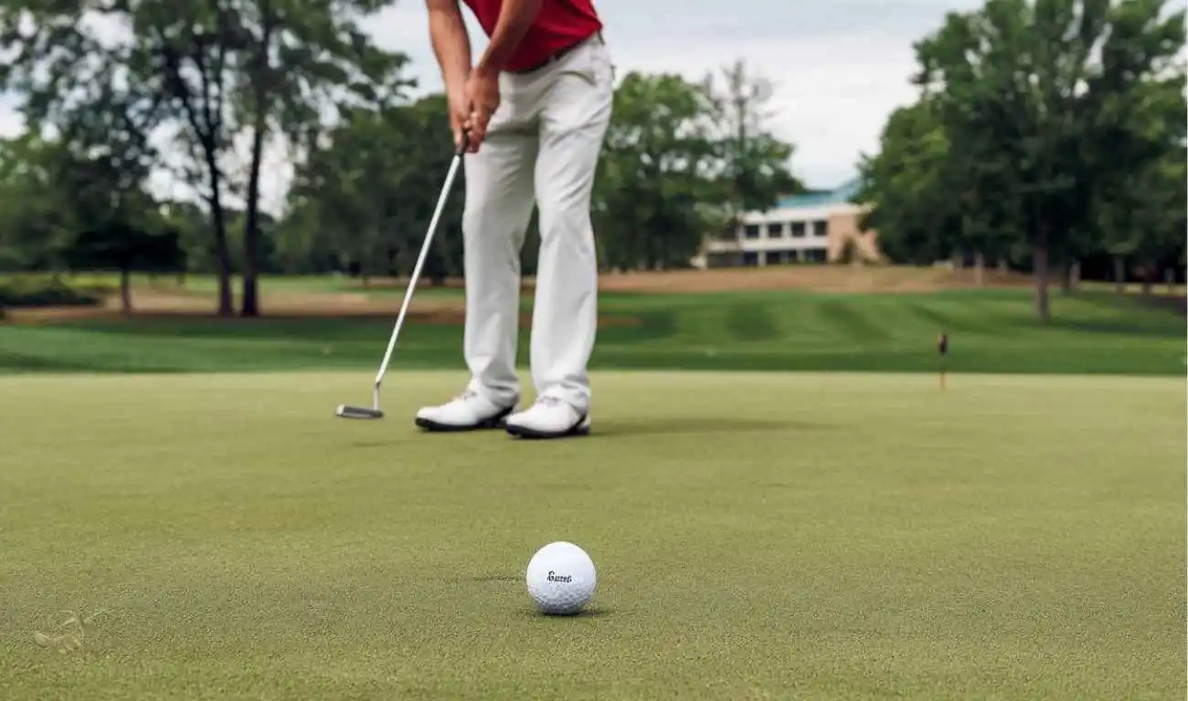 golfer trying to putt a golf ball