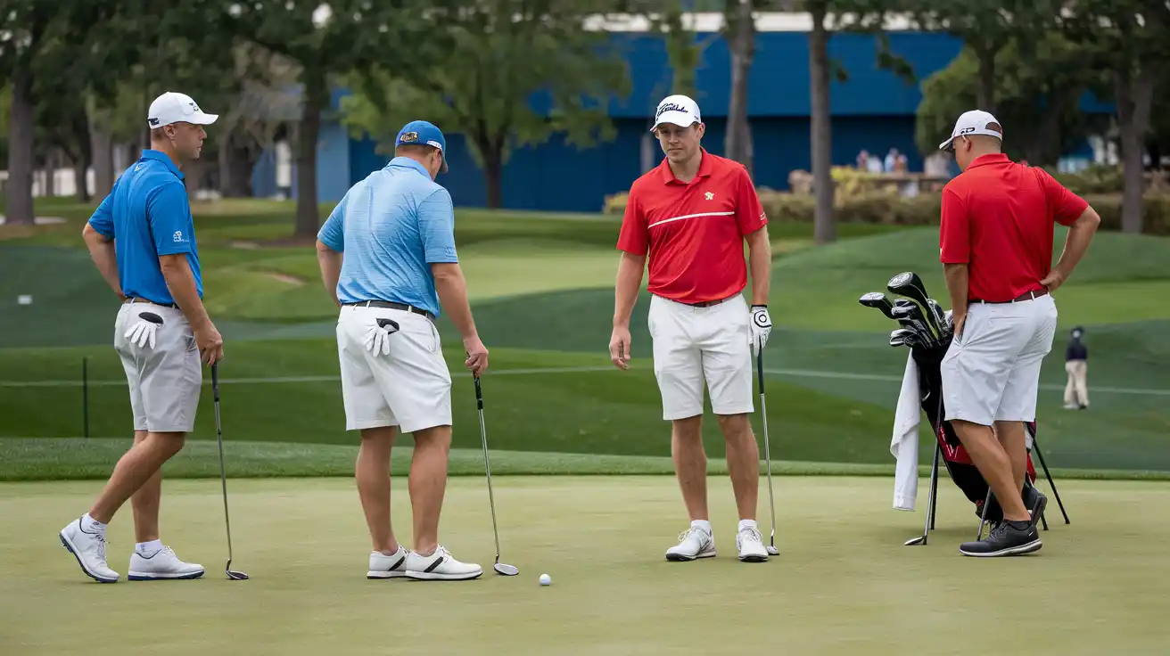 two persons playing golf