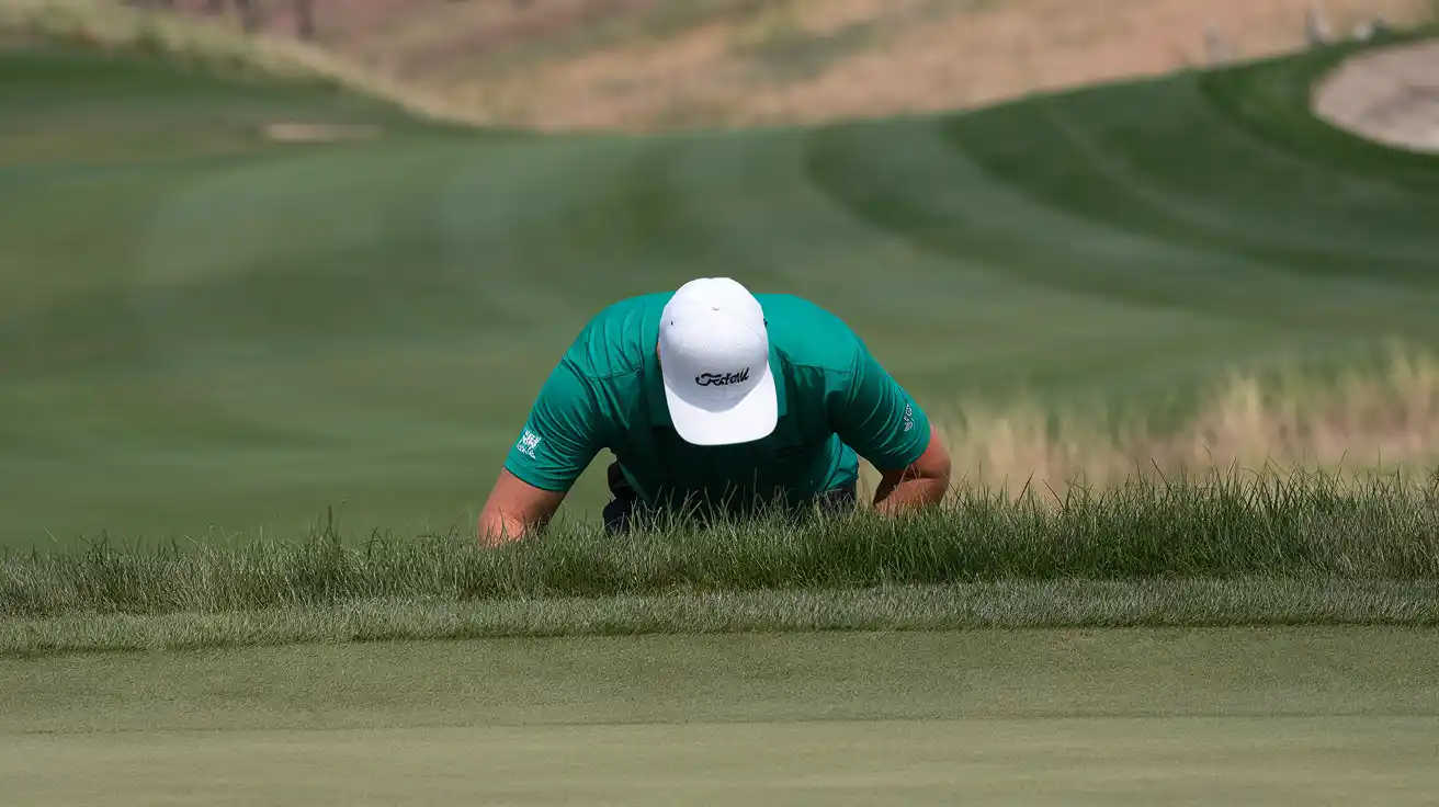 golfer analyzing golf course