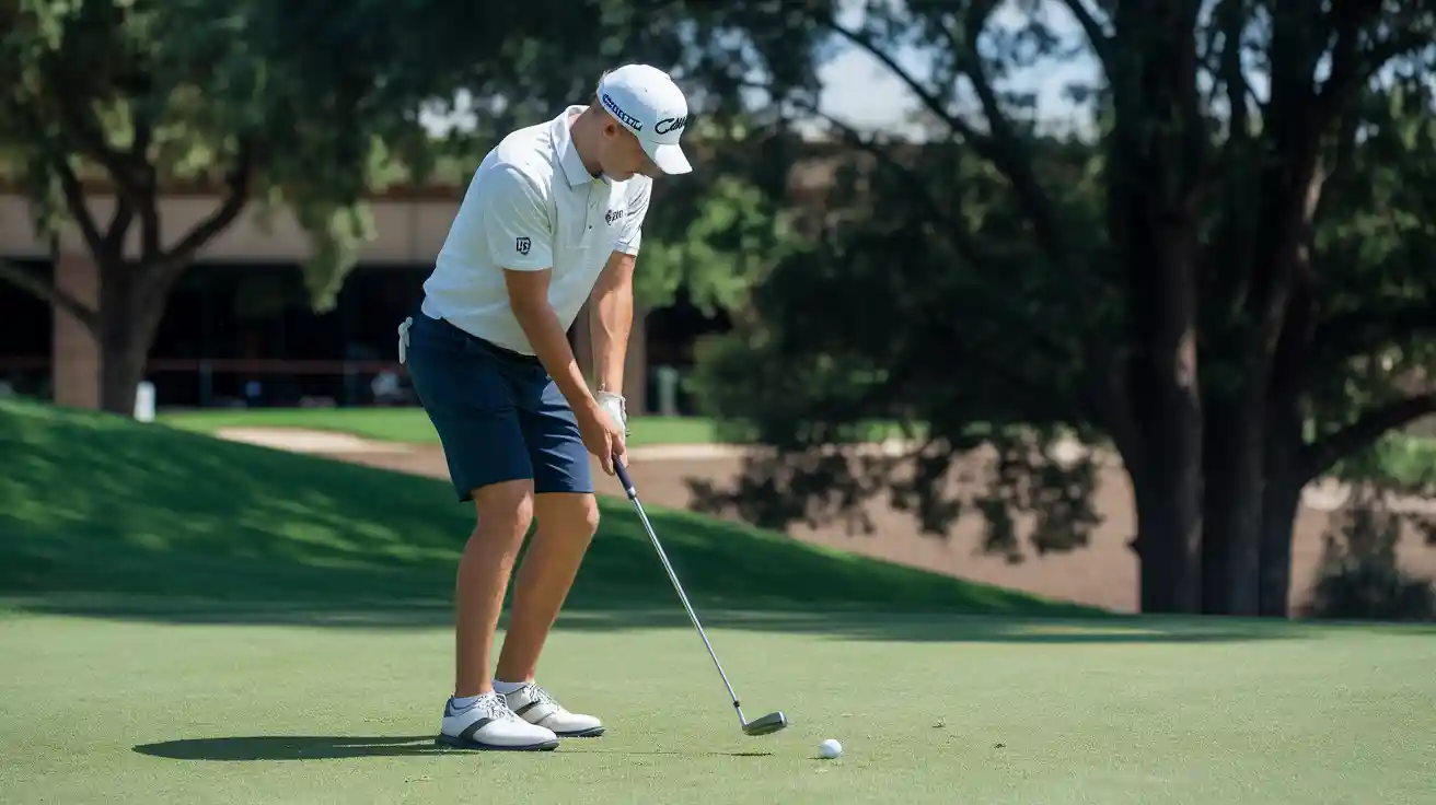 golfer trying to hit a golf ball