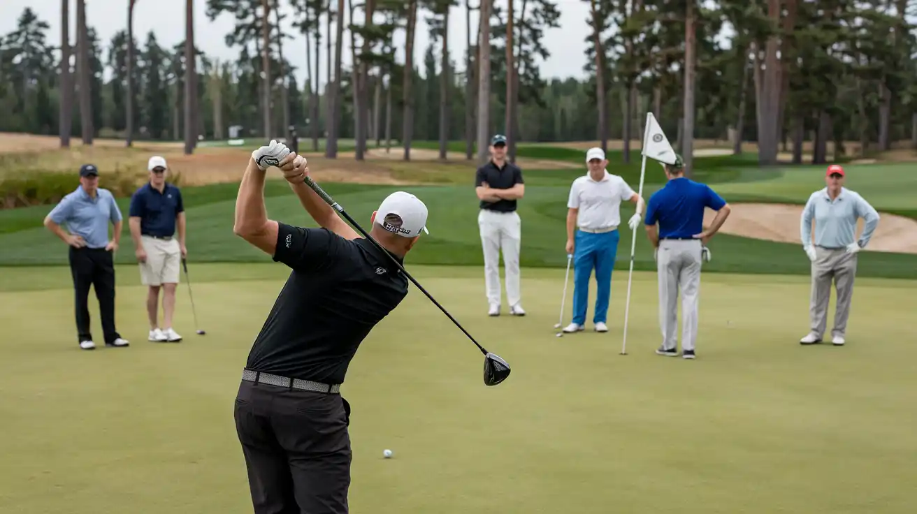 golfers playing golf